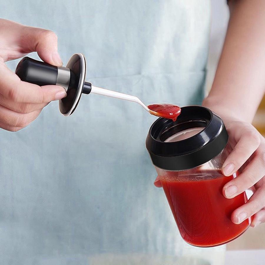Hũ Đựng Gia Vị Thủy Tinh Kèm Thìa Thông Minh