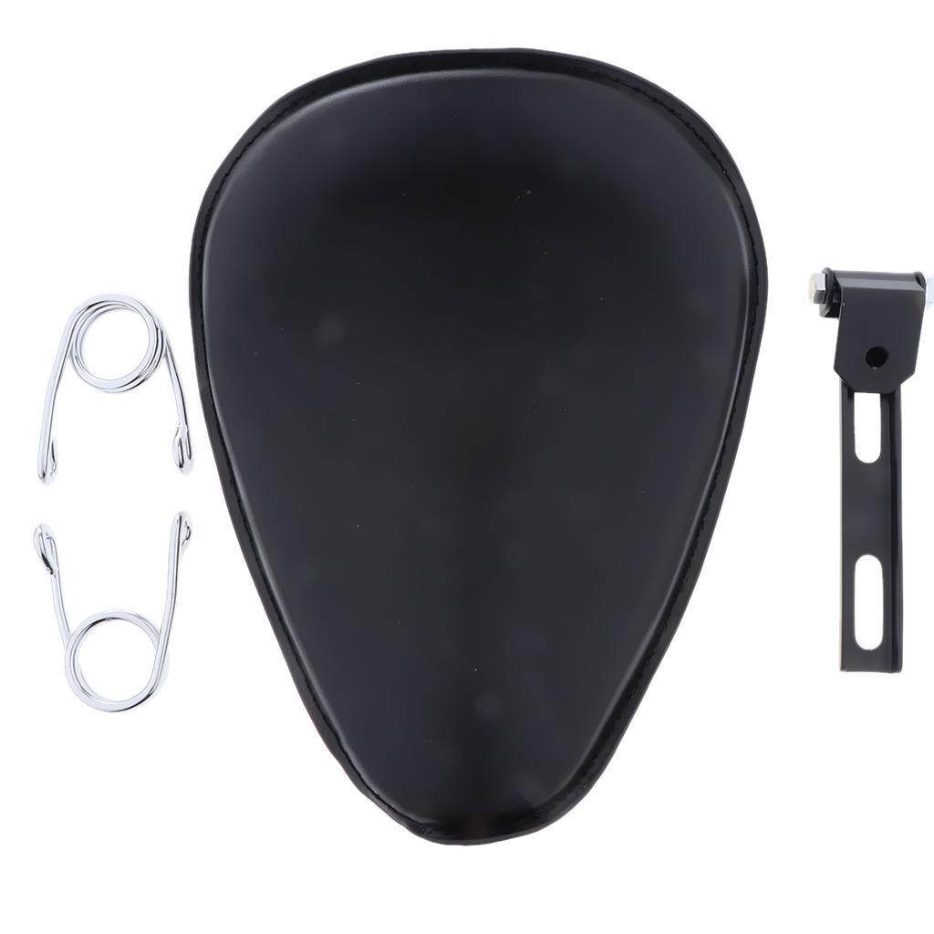 Black Motorcycle Leather Bracket Seat With Spring Bracket for