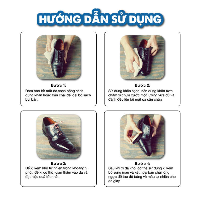 Xi Kem Đánh Giày Chuyên Sửa Chữa Vết Bong Tróc Và Đánh Bóng Giày Da, Túi Ví, Áo, Ghế Da Ximo Leather Cream (50ml)