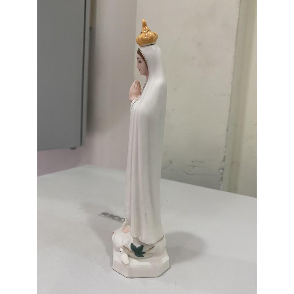 171.Đức Mẹ Fatima gốm sứ 15cm trắng