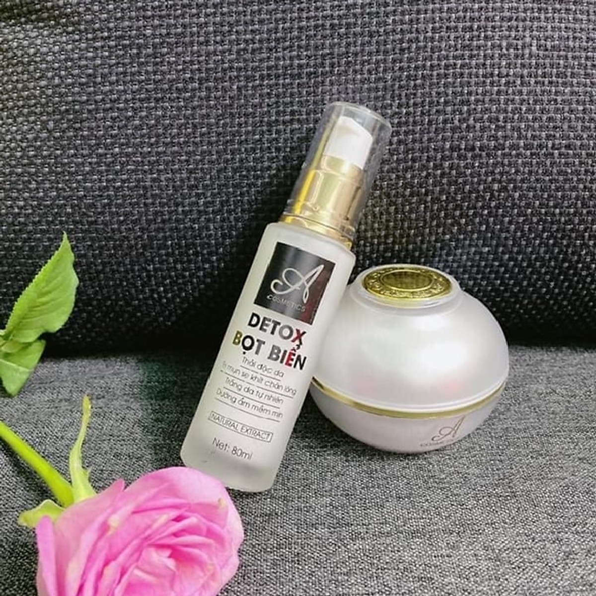 Combo Kem Face Pháp + Detox Bọt Biển Acosmetics Kem dưỡng trắng da mặt - Giúp ngăn ngừa mụn, thâm nám tàn nhang,Hiệu quả chỉ sau 1 tuần