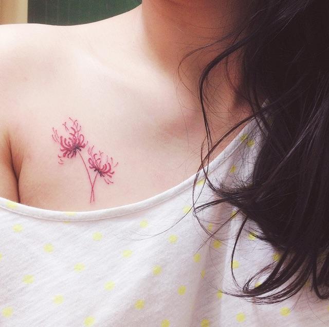Combo 6 tấm hình xăm dán tattoo cao cấp 10x6cm HOA BỈ NGẠN SIÊU XINH XẮN