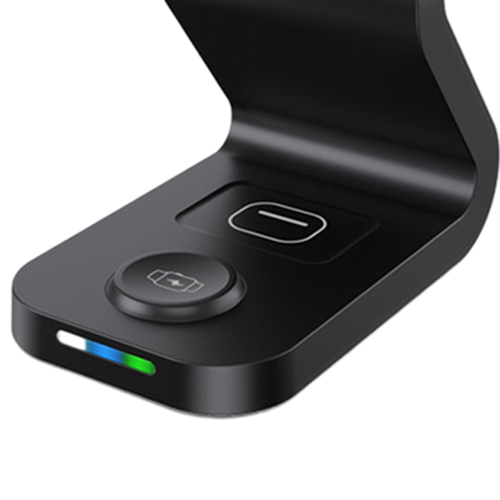 Wireless Charger 3 in 1 for  for Phones Smartphones Headphones Black