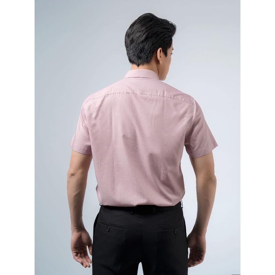 OWEN - Áo sơ mi ngắn tay Owen Regular fit chất sợi sen màu hồng ruốc 220089