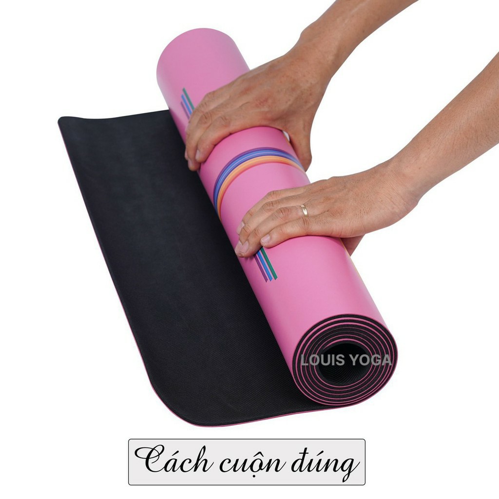 Thảm cao su tập yoga Louis 183x68x0.5cm định tuyến - Chất liệu cao su chống thấm, chống trơn - Thương hiệu LOUIS YOGA