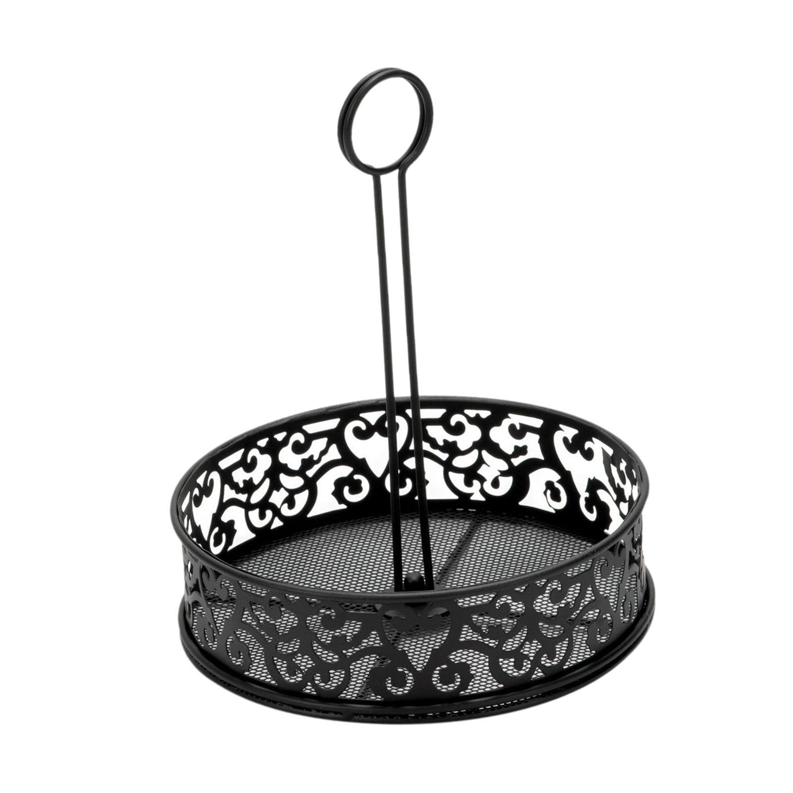 Fruit Basket with Handle Round Storage Tray for Kitchen Counter Dining Table