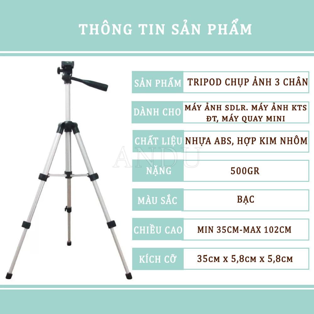 Chân Máy Chụp Ảnh Tripot Tặng Kèm Kẹp Điện Thoại Đa Năng