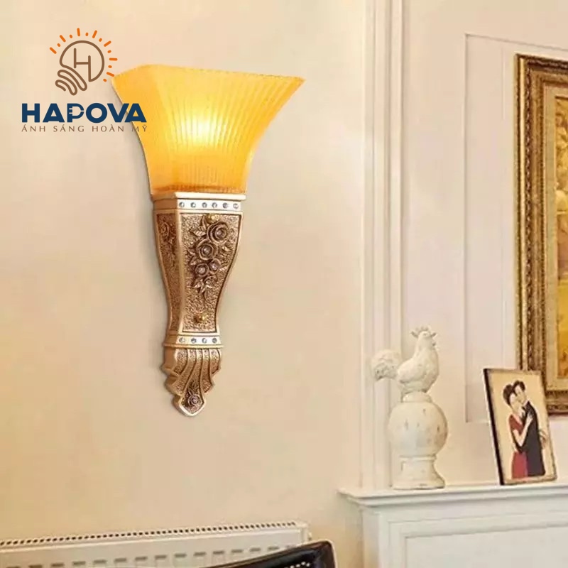 Đèn tường trang trí phòng khách HAPOVA DOMINIC 6123 - Kèm bóng led Chuyên Dụng