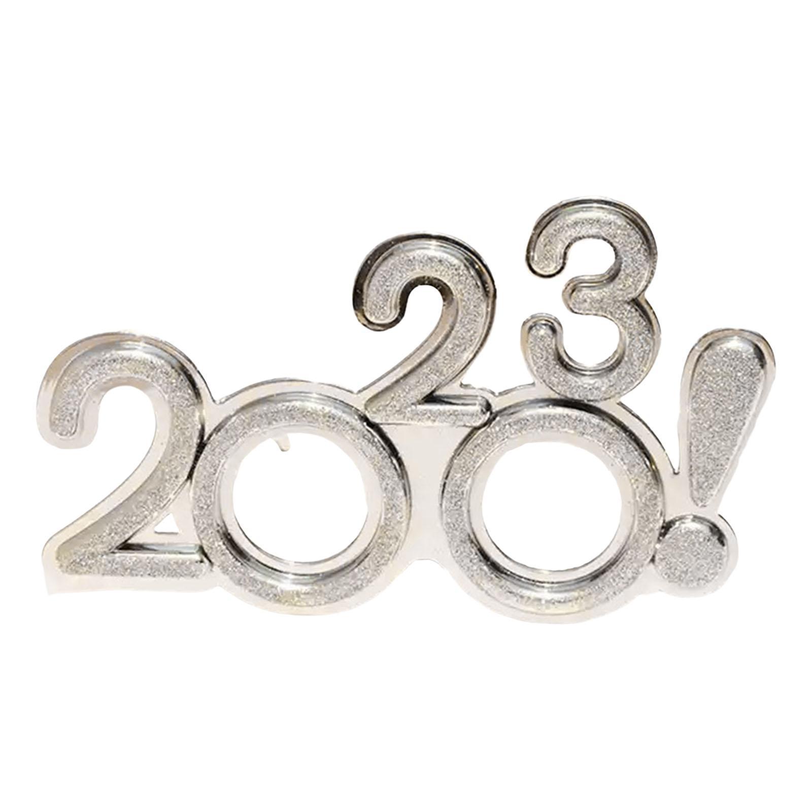 2Pcs New Year Photo Glasses Funny Glitter 2023 Glasses Eve Party Supplies