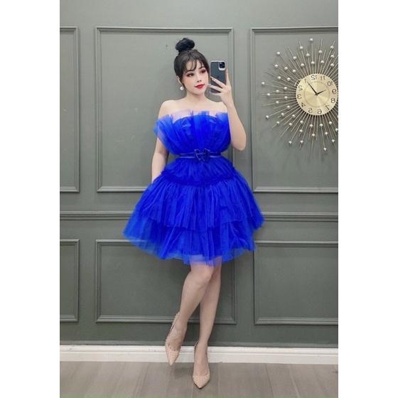 Đầm váy nữ xoè phồng cúp ngực có 6 màu