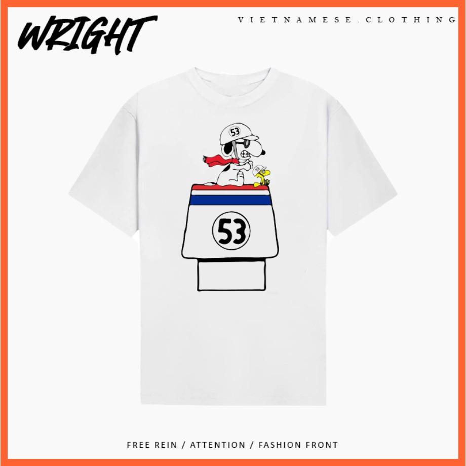 Áo Phông Tay Lỡ Snoopy Peanuts Hoạt Hình Dễ Thương Form Rộng 100% Cotton