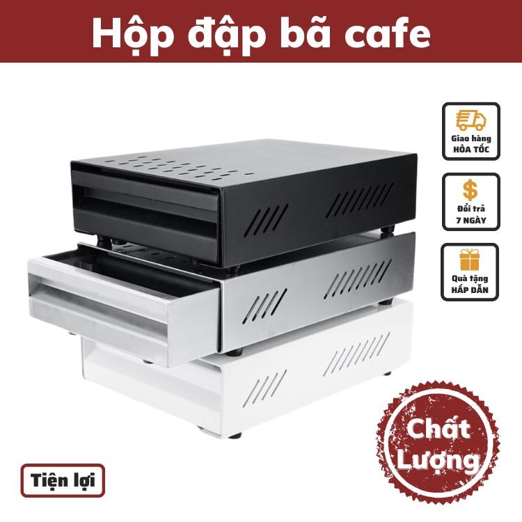 Dụng cụ pha chế hộp đập bã cafe chất liệu thép không gỉ tiện lợi ngăn kéo thép có thể ra kéo vào