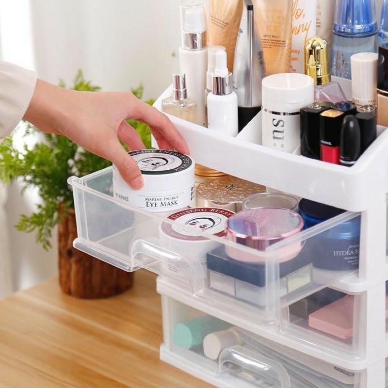 PVN25897 Kệ đựng mỹ phẩm nhựa 4 tầng cao cấp - có ngăn kéo T2