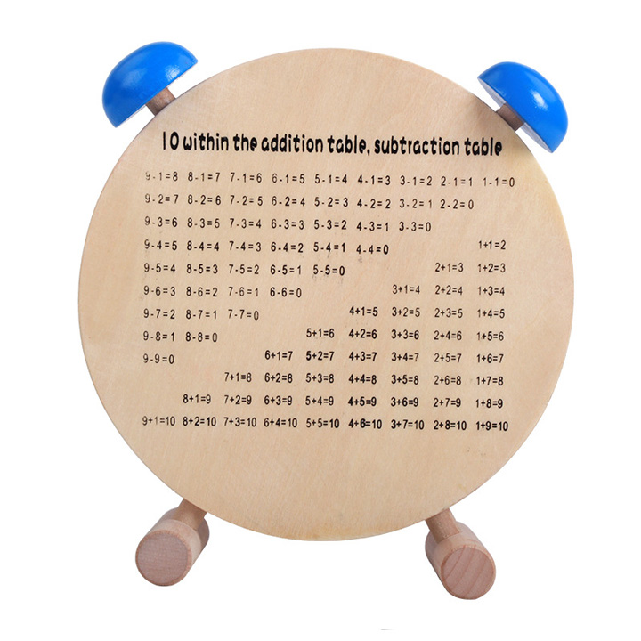Đồng hồ trẻ em bằng gỗ đồ chơi trẻ em học cách xem kim giờ kim phút học phép tính cộng và trừ