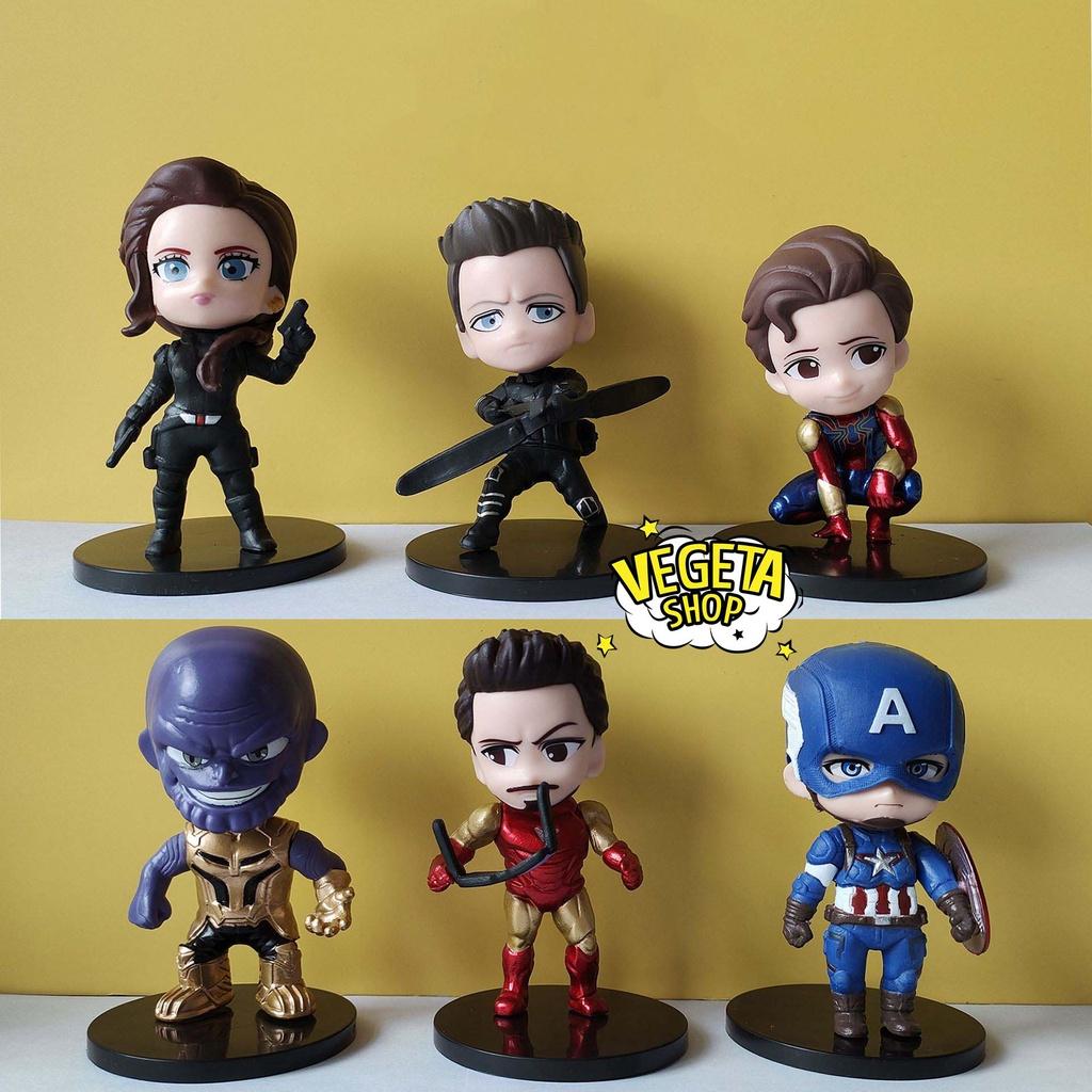 Mô hình Avengers Marvel - Thanos Captain America Iron Man Spider man Hawkeye Black Widow Góa phụ đen - Cao 8~11cm