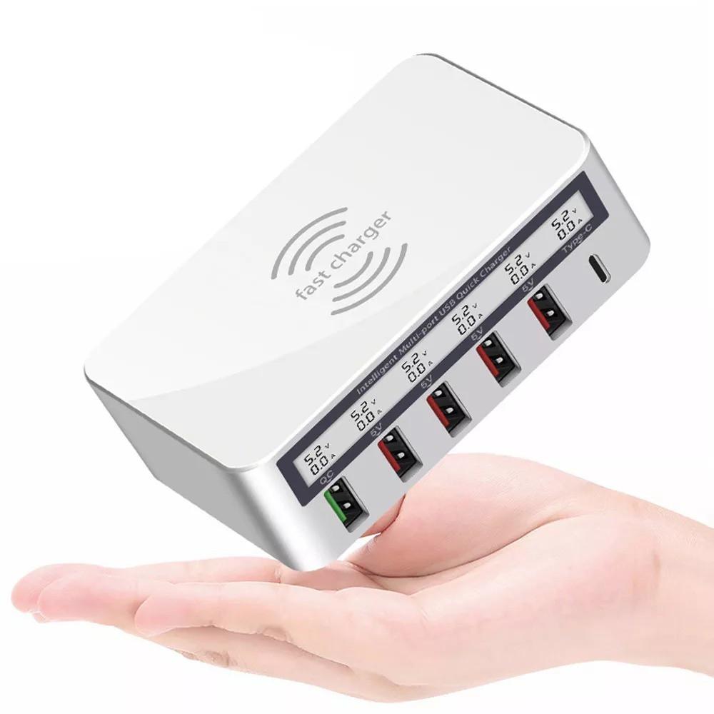 Sạc báo dòng 818F hỗ trợ sạc không dây có cổng sạc nhanh QC3.0