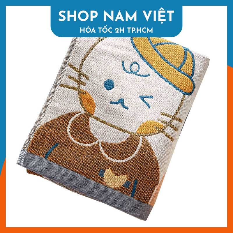 Khăn tắm phong cách Nhật vải gạc cotton 4 lớp siêu mềm siêu thấm hút