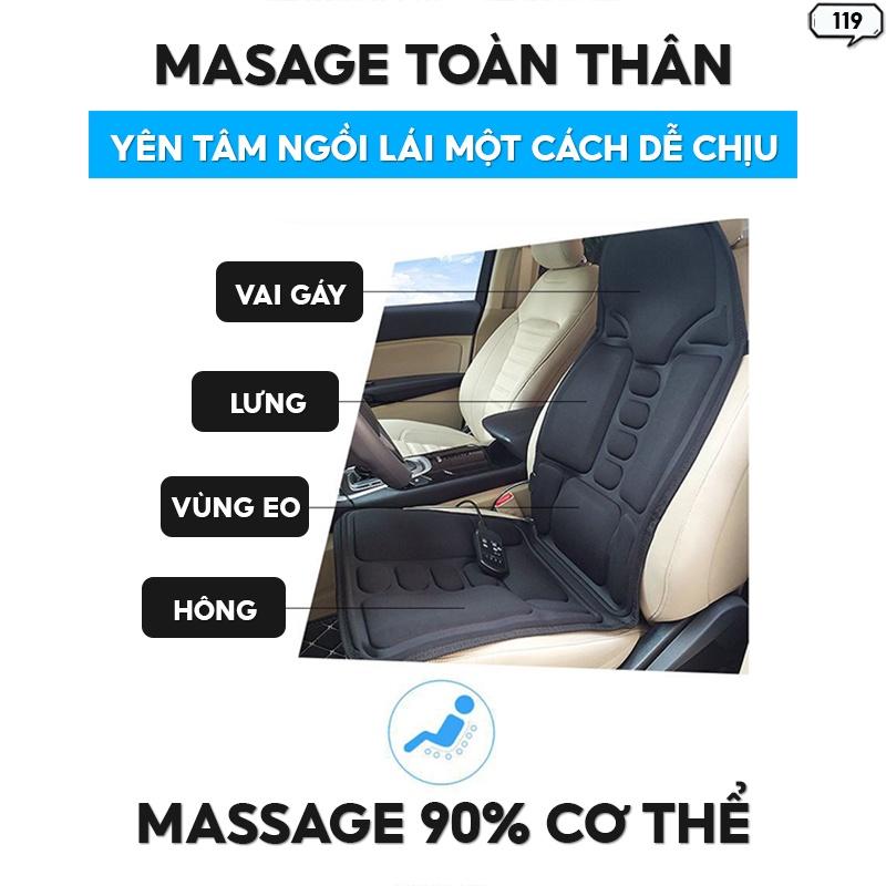 Đệm Massage Lót Ghế Xe Ô Tô Maxta Toàn Thân Có Remote Đi Kèm Gấp Gọn Tiện Lợi 119