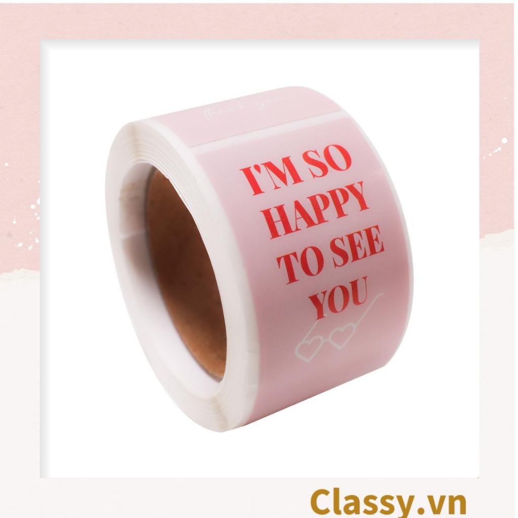 50 Nhãn dán hộp sticker 3*9cm giấy C bóng họa tiết vintage dùng để trang trí, niêm phong Q1704