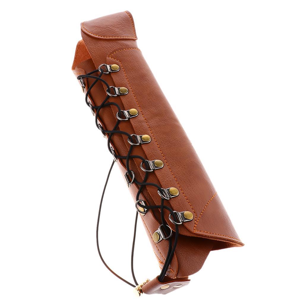 Adjustable Archery Arm Guard, Pu Leather for Recurve Compound Long Bow Hunting