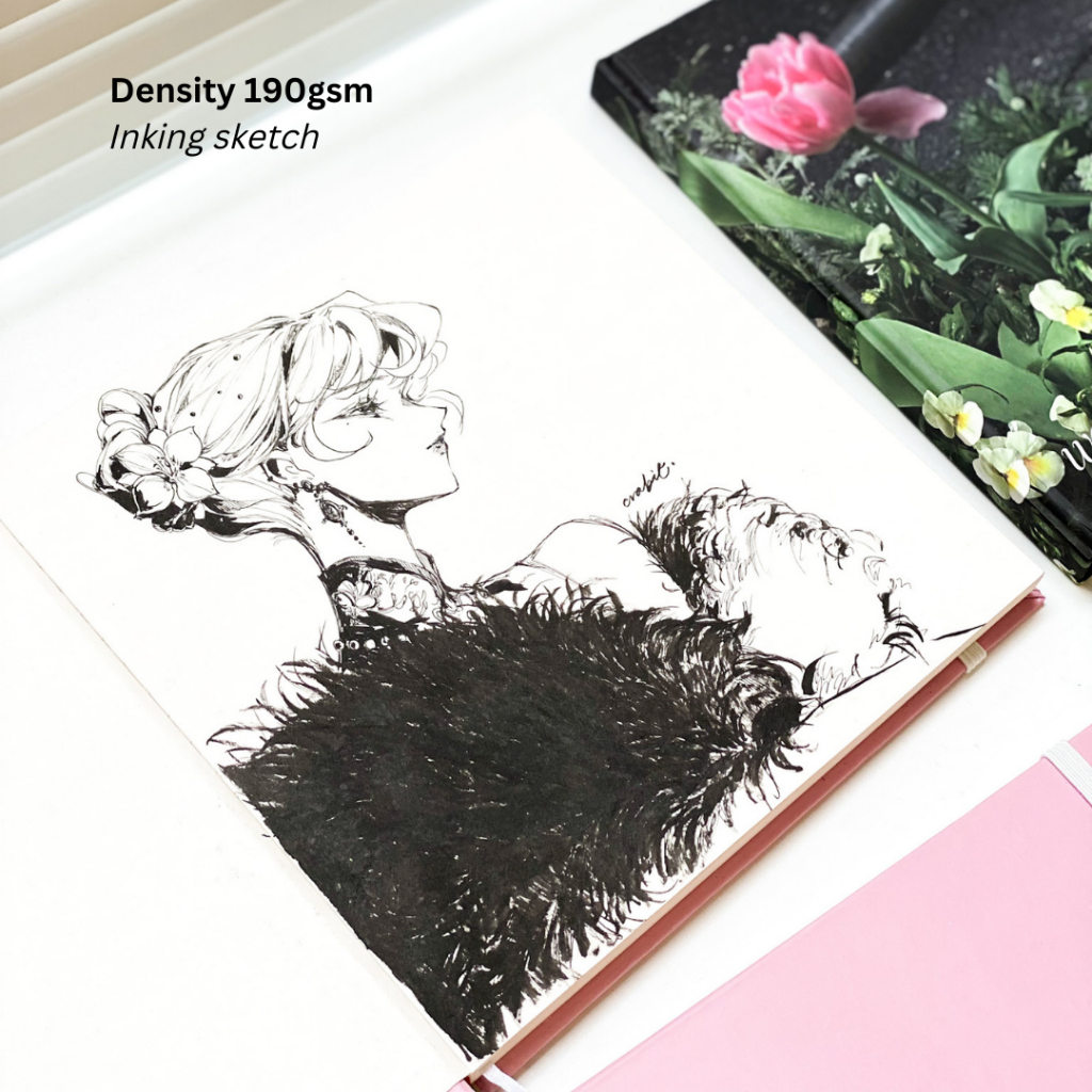 Sổ vẽ Sketchbook 190gsm sổ vẽ phác thảo khổ vuông chuyên vẽ inking doodle Crabit