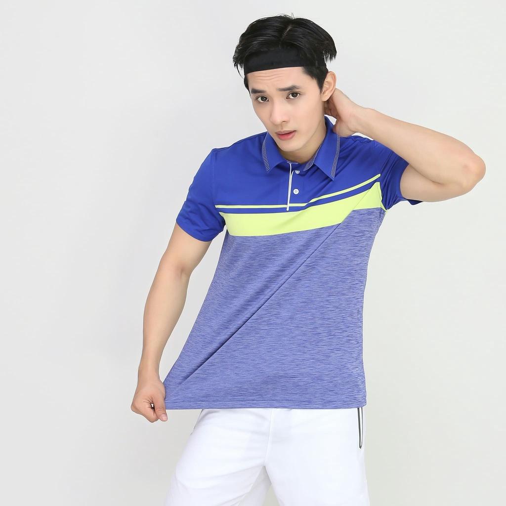 Áo polo nam thể thao cổ chấm bi - xanh Royal