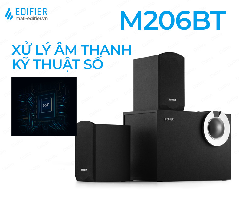 Loa Bluetooth Edifier M206BT (Màu Đen), Vi Tính 2.1, Công Suất 34W, Nghe Nhạc Driver Bass 131mm