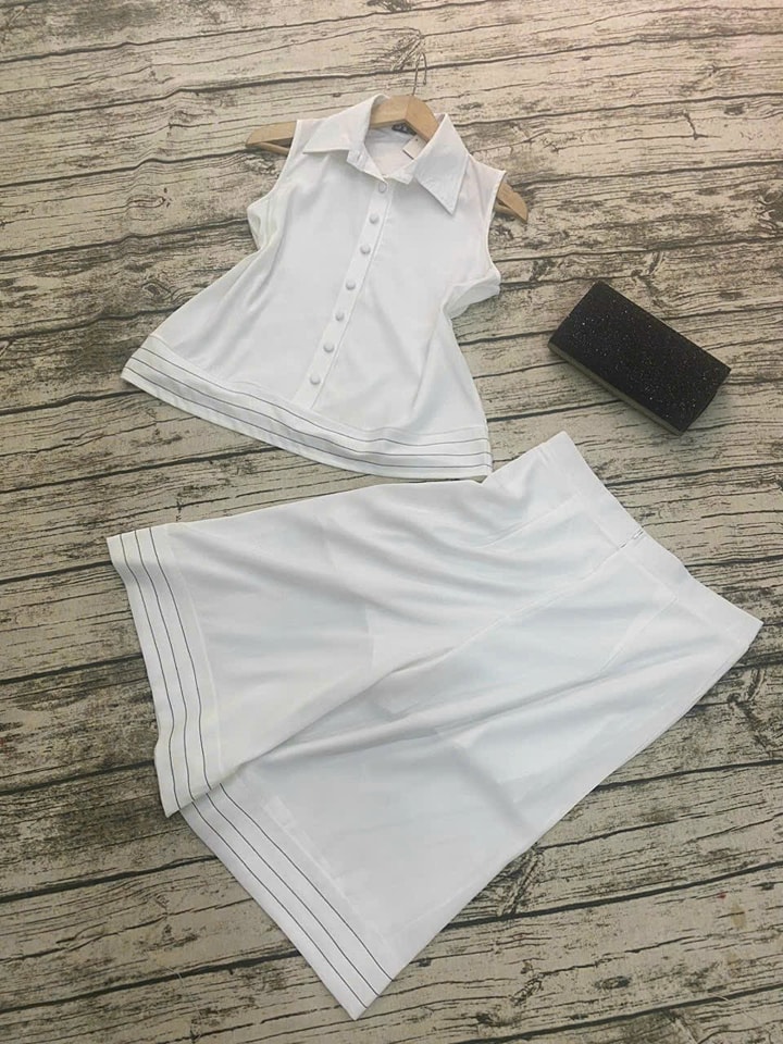 Set Áo Sơ Mi kèm Quần Lỡ Ống Rộng