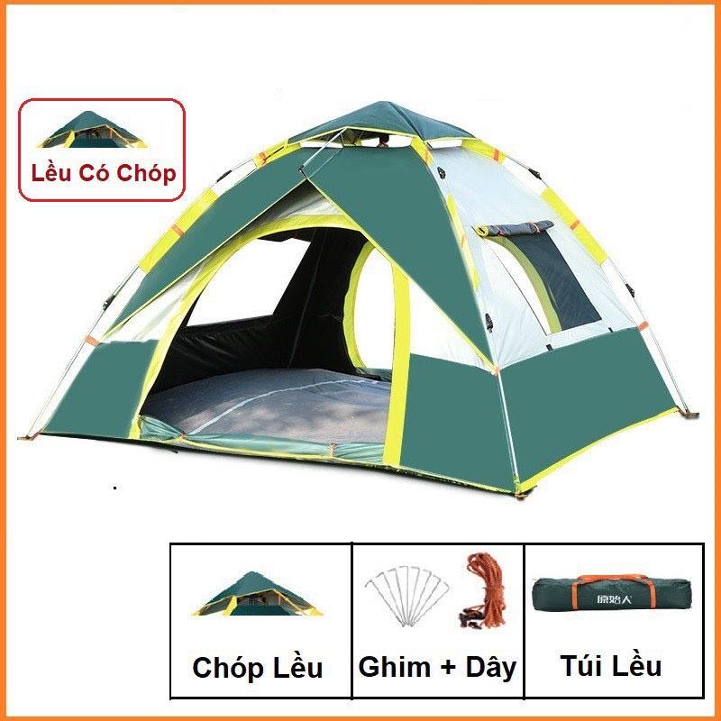Lều Cắm Trại Du Lịch Dã Ngoại, Lều Phượt Tự Bung 4 đến 6 người 4 cửa Chống Thấm Nước Chống Muỗi Gấp Gọn