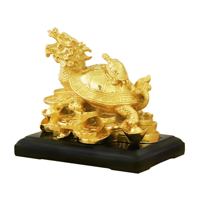 Tượng Long Quy (Rùa đầu Rồng) mạ vàng 24K - Quà tặng cho Sếp