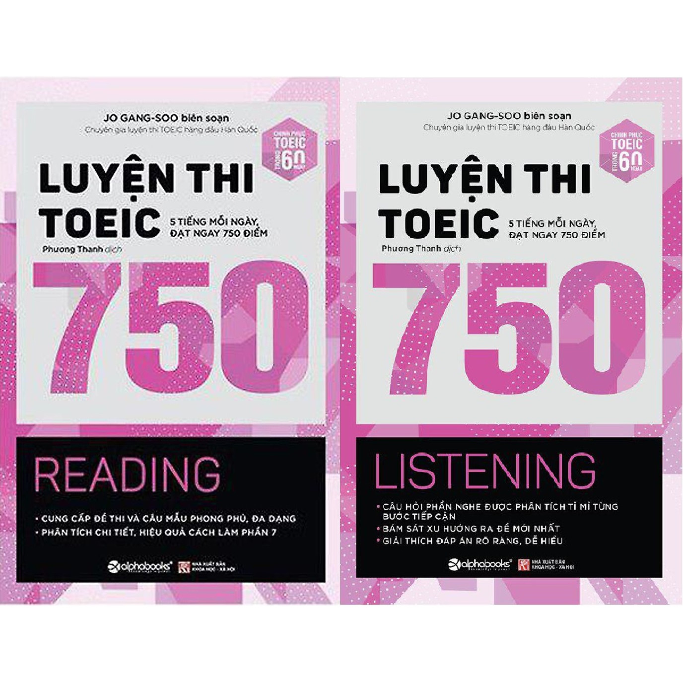 Combo Sách Hay Về Luyện Thi Toeic 750 Của Jo Gang–Soo (Gồm 2 Cuốn: Luyện Thi Toeic 750 - Reading + Luyện Thi Toeic 750 - Listening ) Tặng Sổ Tay Giá Trị (Khổ A6 Dày 200 Trang)