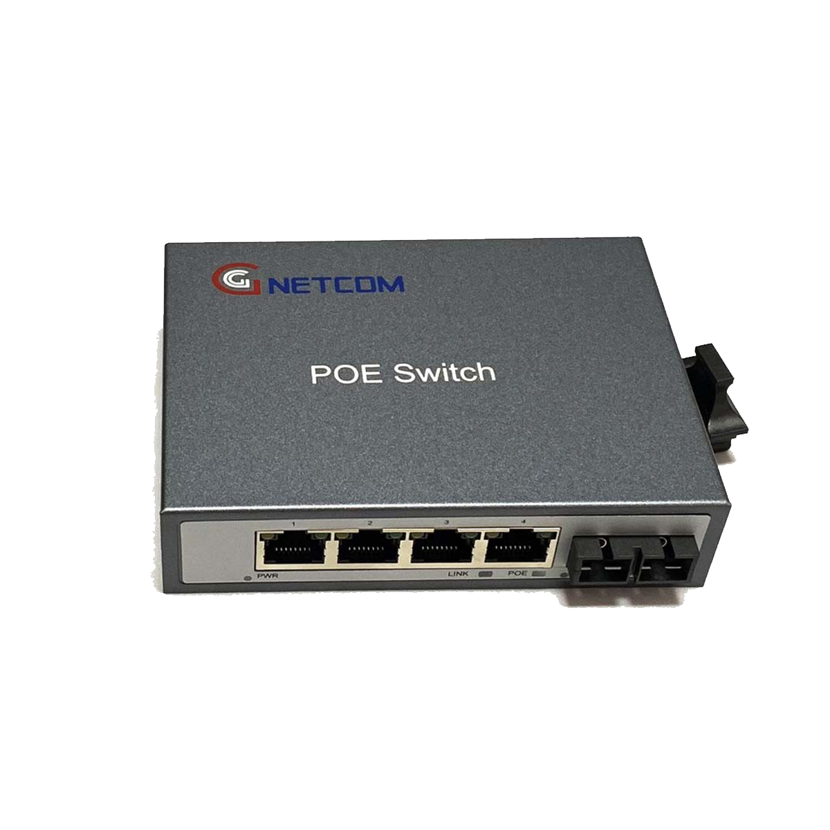 Bộ chuyển đổi quang điện POE 4xJ45,4xPoe 10/100M kèm cổng  SC 2 sợi GNETCOM HL-POE11004PF - Hàng Chính hãng