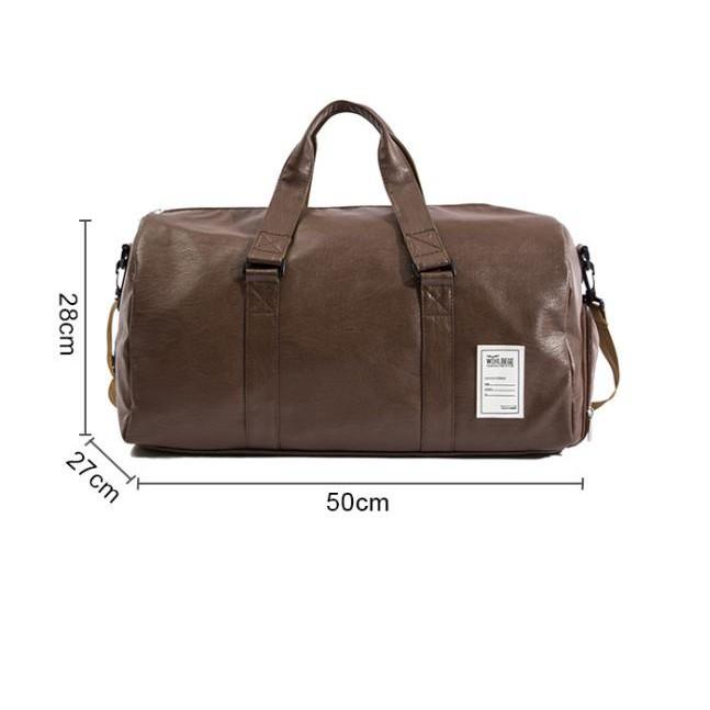 Túi trống da quai xách có ngăn để giày dép WOHLBEGE 57x27x28cm