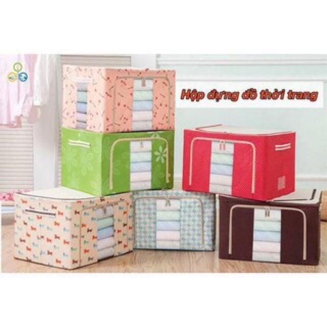 Thùng vải đựng đồ khung sắt giao màu ngẫu nhiên
