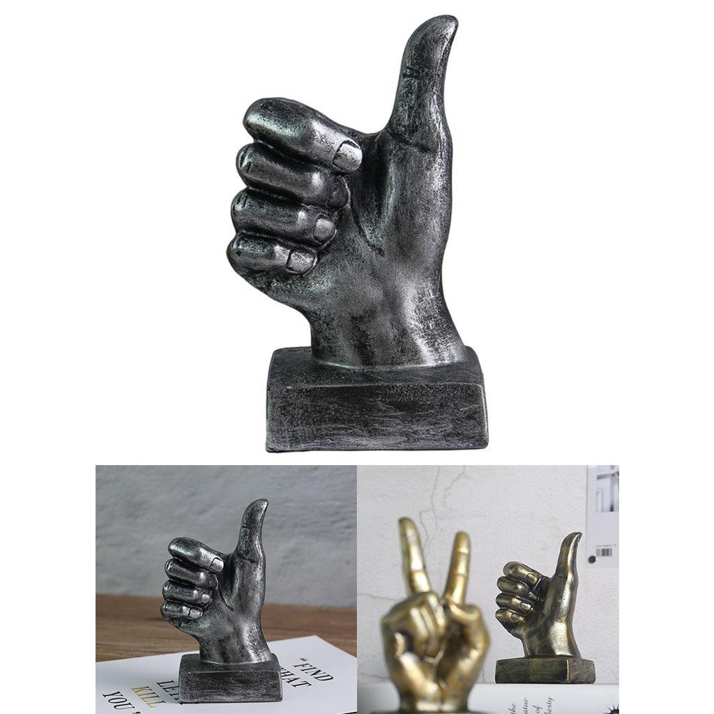 Resin Hand Gesture Sculpture Ornament Figurine Statue Office Desktop
