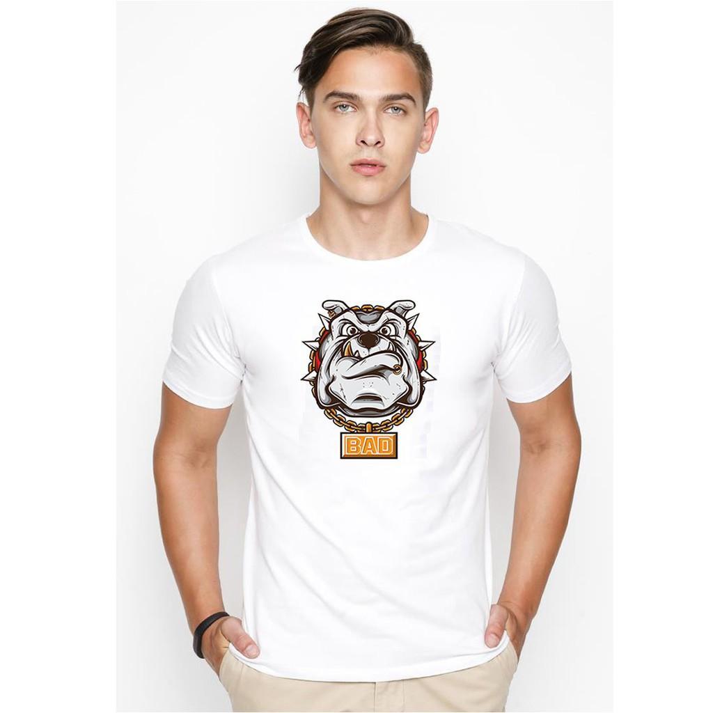 Áo thun nam in hình chó pug con ngầu vải dày mịn TEE19S40