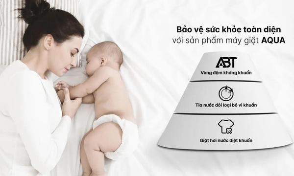 Máy giặt Aqua Inverter 8.5 kg AQD-A852J.BK - Vòng đệm ABT kháng khuẩn đến 99.99%