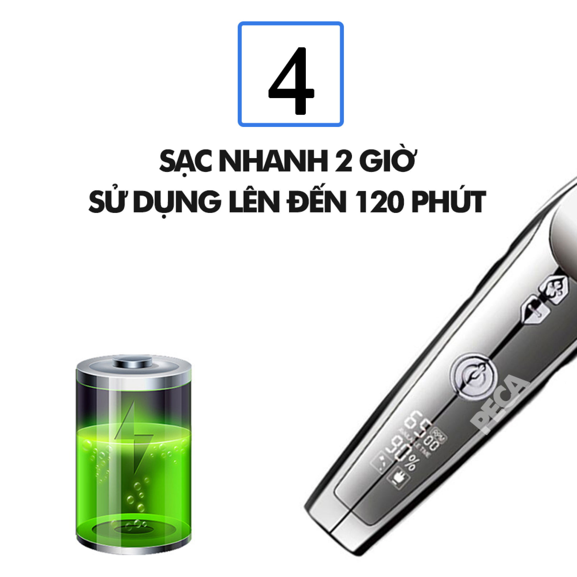 Tông đơ chấn viền cao cấp KEMEI KM-126 màn hình LED hiển thị điều chỉnh 3 mức tốc độ sử dụng pin sạc tiện lợi có thể dùng cắt tóc, cạo trắng, cạo đầu, điêu khắc, tatto tóc