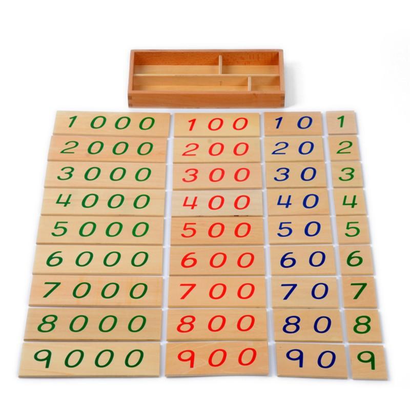 Hộp thẻ số bằng gỗ 1-9000 cỡ nhỏ (Small Wooden Number Cards With Box 1-9000