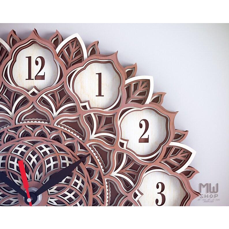 Đồng hồ trang trí kiểu mandala mẫu 15