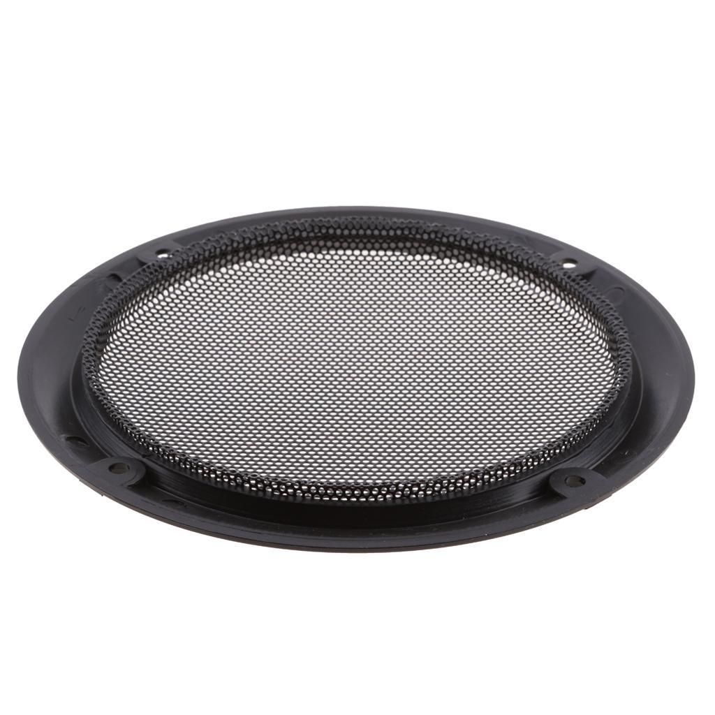 2Pieces 6.5 Inch Speaker Grills Cover Case with 8 pcs Screws for Speaker Mounting Home Audio DIY - 184mm Outer Diameter Black