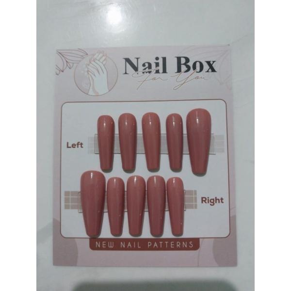 Nail box thiết kế, sơn gel kiểu trơn đơn giản bền đẹp, form thang, ảnh thật shop tự chụp