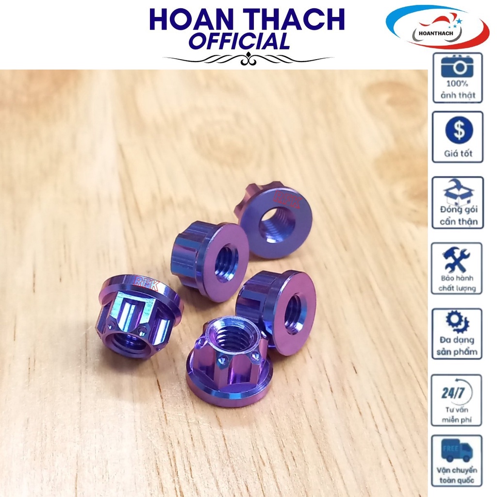 Ốc Tán Gr5 6L Titan Xanh Tím Dùng cho nhiều dòng xe  SP000023 ( giá 1 con)