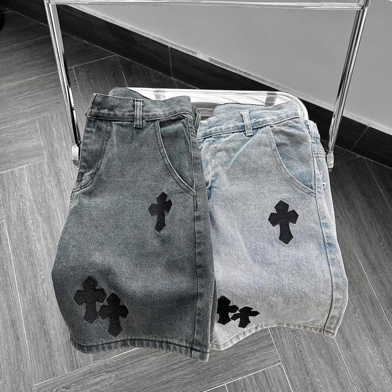 quần short jean unisex,thiết kế thêu hình Taga 2 màu
