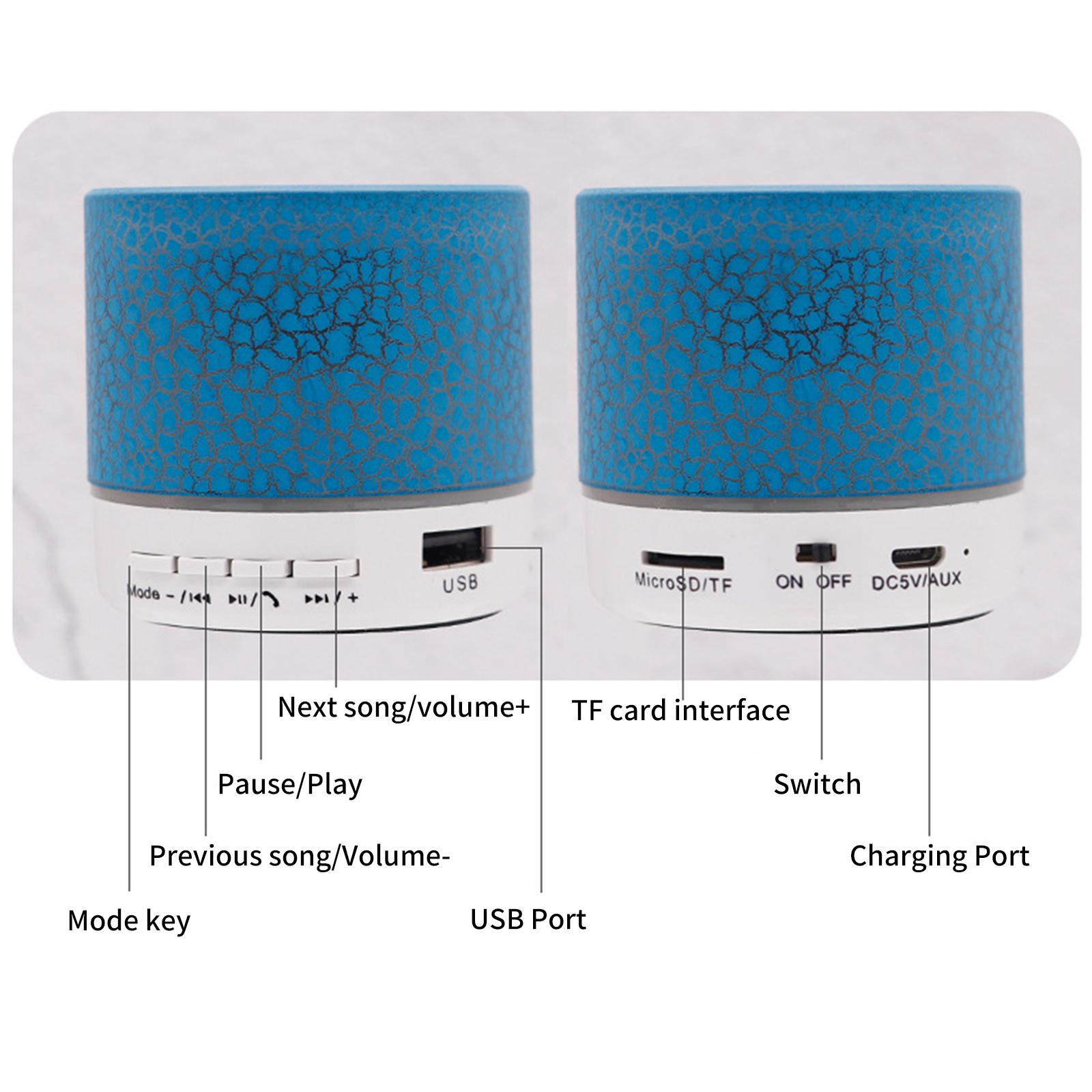 Mini Speaker 7-Color Lights Small Wireless BT Speaker Portable Rechargeable Speaker for Travel Outdoors Home Office
