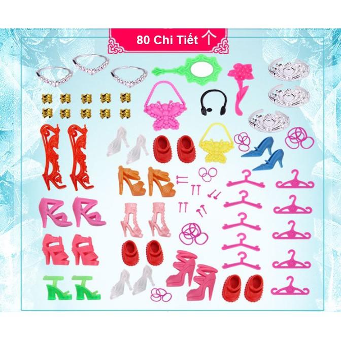 Set Hộp Búp Bê Gia Đình Kèm Phụ Kiện 98 Chi Tiết Thời Trang