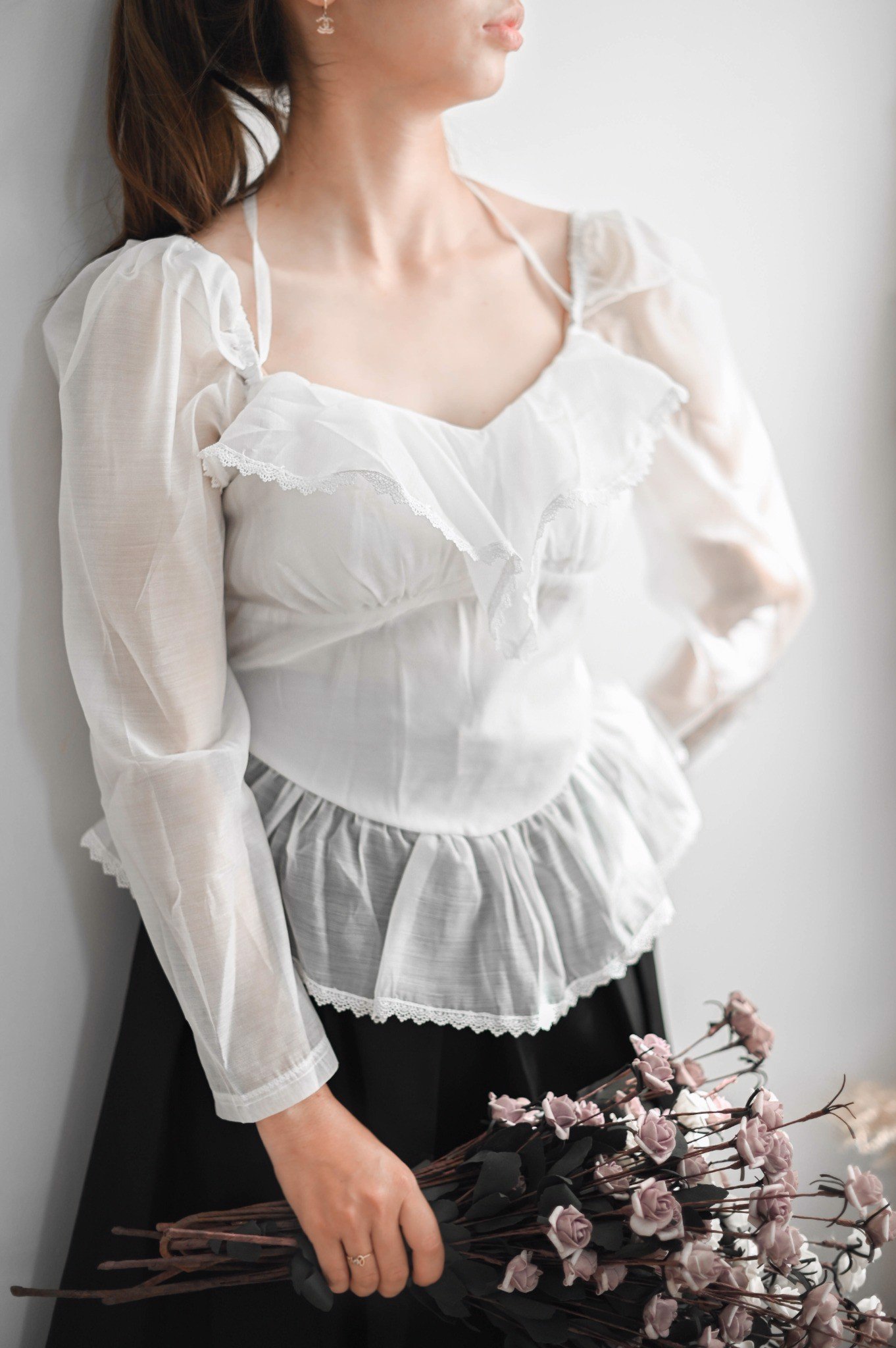 Áo kiểu nữ tay von dài