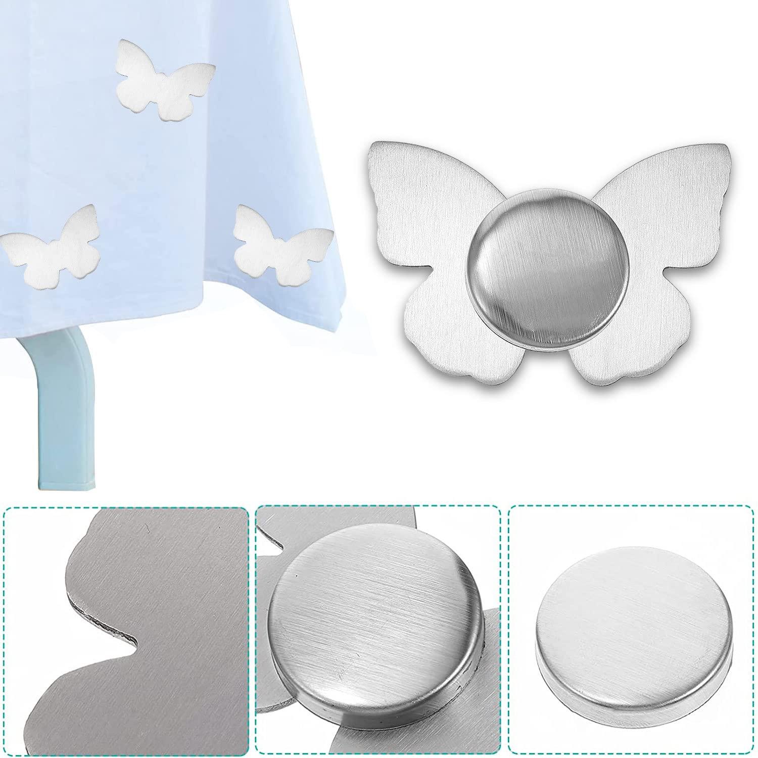 8 Đặt kẹp khăn trải bàn bằng thép không gỉ, giá đỡ khăn trải bàn, nam châm khiếu nại, trọng lượng khăn trải bàn, họa tiết khăn trải bàn, khăn trải bàn, clip khăn trải bàn