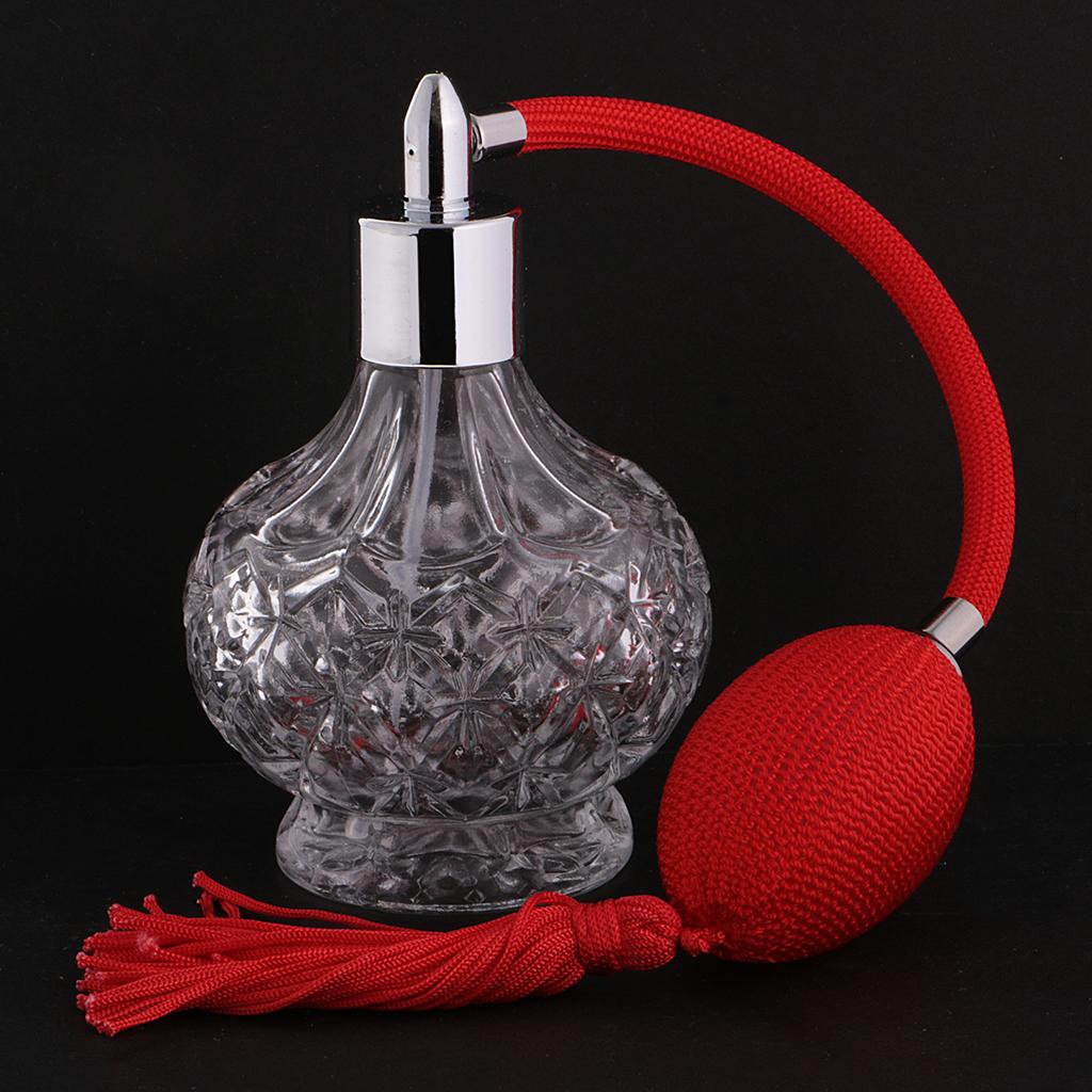 2pcs Empty 100ml Perfume Aftershave Bottle W/ Long Spray Tassels Makeup Tool