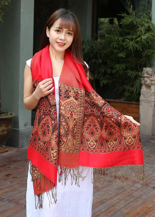 Khăn Pashmina Thêu Kim Tuyến – PMT905